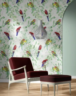 Rosellas in the Garden, Pebble