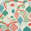 Saga Forest Cotton Fabric, White / Red