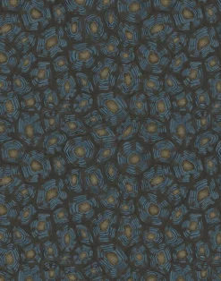 Savanna Shell, Denim with Charcoal & Metallic Gold 119/4024
