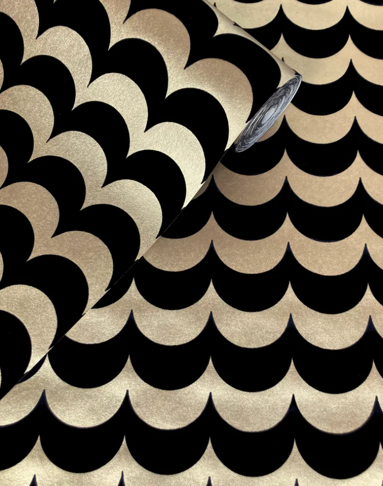 Scoop, Black Flock/Gold Lustre