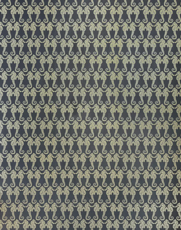 Seahorse, Charcoal & Gold