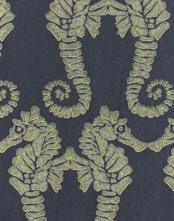 Seahorse, Charcoal & Gold