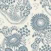 September at Rosendal Linen Fabric, Ebony/Blue