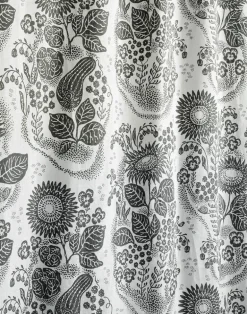 September at Rosendal Linen Fabric, Ebony/Black