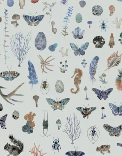 Specimens, Blue - Linen Fabric