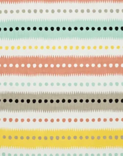 Stripe Dot Cotton Fabric, White / Multi