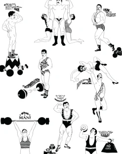 Strong Man Wallpaper, Black and White