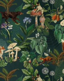 The Forest, Dark Green Wallfabric
