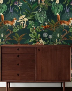 The Forest, Dark Green Wallfabric