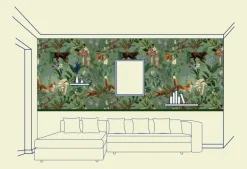The Forest, Dark Green Wallfabric