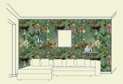 The Forest, Dark Green Wallfabric