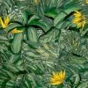 TROPICAL FOREST DARK GREEN & YELLOW