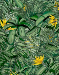 TROPICAL FOREST DARK GREEN & YELLOW