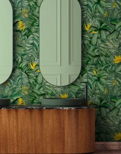 TROPICAL FOREST DARK GREEN & YELLOW