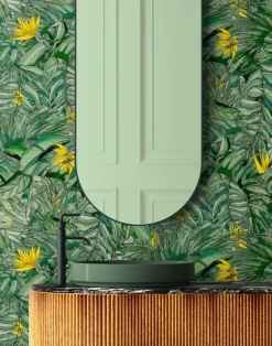 TROPICAL FOREST DARK GREEN & YELLOW