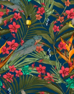 Tropicana, Fresh Green on Navy