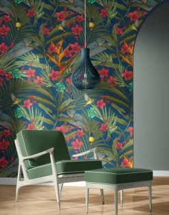 Tropicana, Fresh Green on Navy