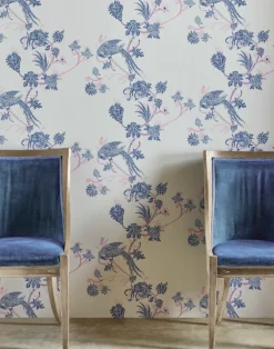 Vintage Bird Trail, Blue/Pink