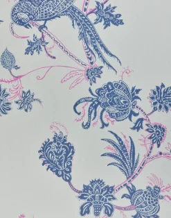 Vintage Bird Trail, Blue/Pink