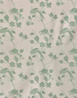 Vintage Bird Trail Fabric, Plaster / Green