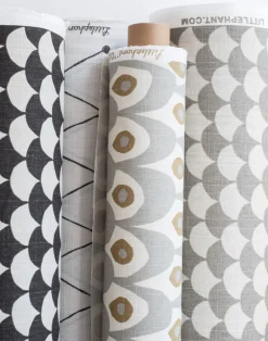 Waves Heavyweight Cotton Fabric, Grey / Grey