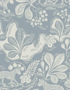 Wild at Heart Linen Fabric, Dusty Blue