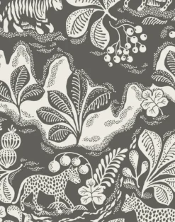 Wild at Heart Linen Fabric, Black