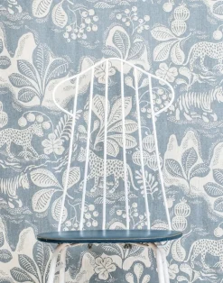 Wild at Heart Linen Fabric, Dusty Blue