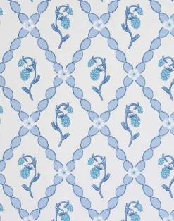 Wild Strawberry Trellis, China Blue