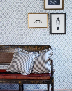 Wild Strawberry Trellis, China Blue