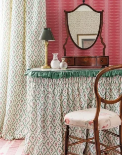 Wild Strawberry Trellis Fabric, Vintage Cream