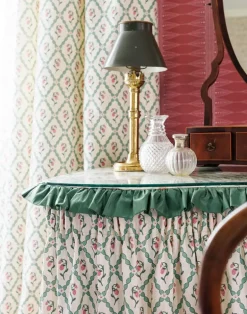 Wild Strawberry Trellis Fabric, Vintage Cream