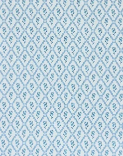 Wild Strawberry Trellis Fabric, China Blue